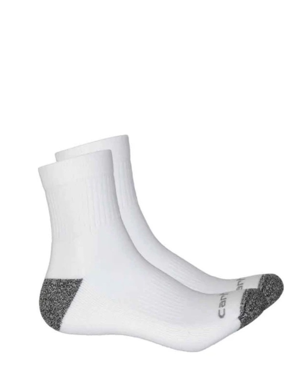 NWT Carhartt Men's 2 Pack Work Quarter Socks White L 6-12 FastDry
